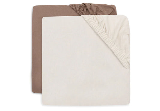 Drap-housse Jersey 70/75x140/150cm - Milky Coffee/Ivory - 2 Unités