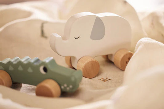Jouet en bois à Roulettes - Elephant