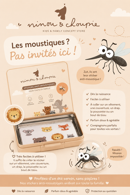 Boîte de 24 stickers anti moustiques