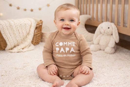 Body manches longues “Comme papa mais en mieux” (2 tailles)