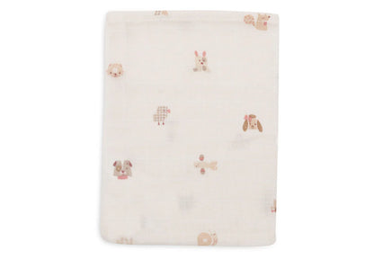 Gant de Toilette Gaze de Coton 15x20cm - Animal Friends - 3 Unités