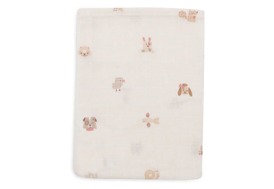 Gant de Toilette Gaze de Coton 15x20cm - Animal Friends - 3 Unités