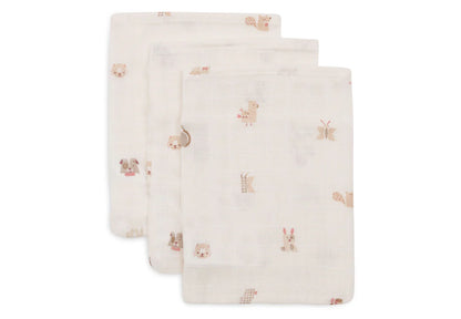 Gant de Toilette Gaze de Coton 15x20cm - Animal Friends - 3 Unités