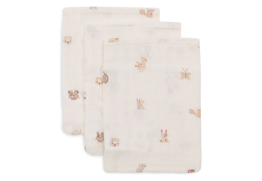 Gant de Toilette Gaze de Coton 15x20cm - Animal Friends - 3 Unités