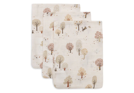 Gant de Toilette Gaze de Coton 15x20cm - Tiny Park - 3 Unités