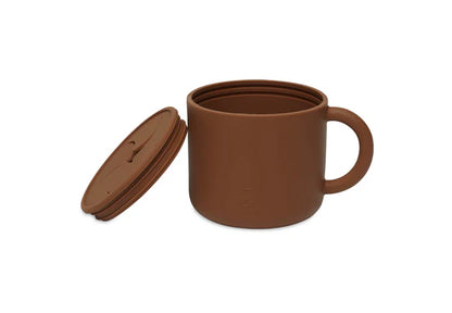 Gobelet à goûter avec couvercle silicone caramel