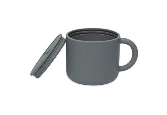 gobelet à goûter avec couvercle silicone storm grey