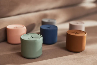 gobelet à goûter avec couvercle silicone storm grey