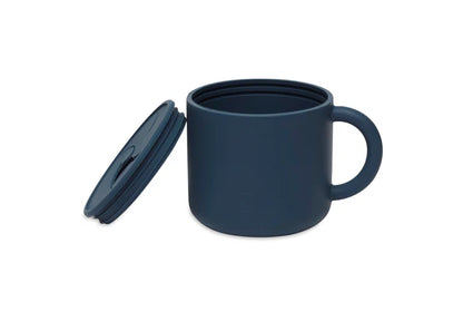 Gobelet à goûter avec couvercle Silicone jeans blue