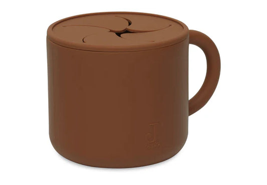 Gobelet à goûter avec couvercle silicone caramel