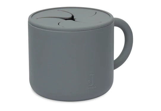 gobelet à goûter avec couvercle silicone storm grey
