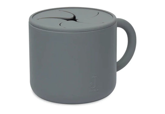 gobelet à goûter avec couvercle silicone storm grey