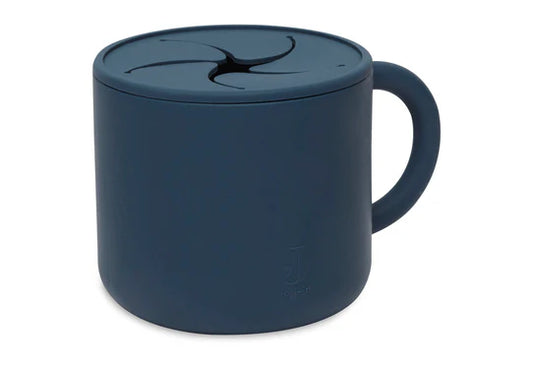 Gobelet à goûter avec couvercle Silicone jeans blue