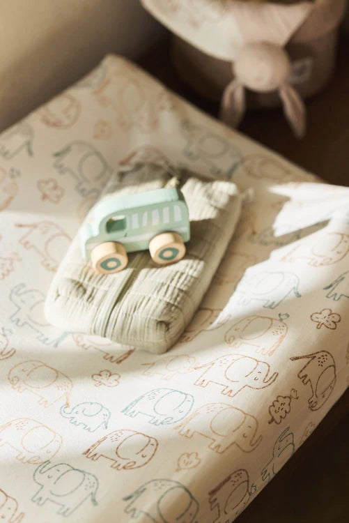 Housse matelas à Langer Jersey 50x70cm - Elephant Tales