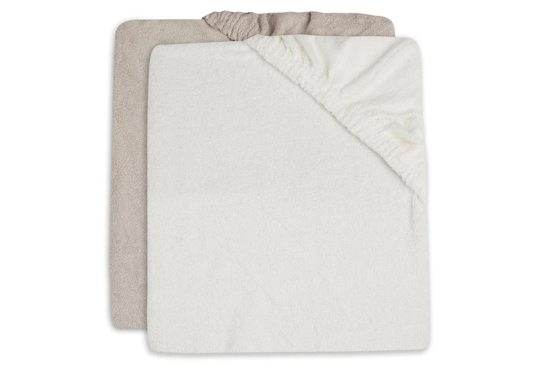 Housse matelas à Langer Éponge 50x70cm - ivoire/nougat- 2 Unités