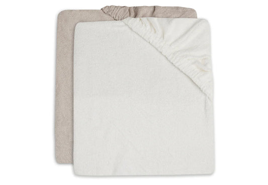 Housse matelas à Langer Éponge 50x70cm - ivoire/nougat- 2 Unités