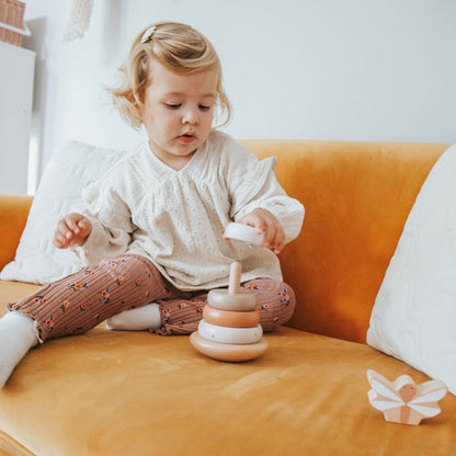 Pyramide à empiler en bois - Nougat