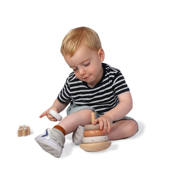 Pyramide à empiler en bois - Nougat