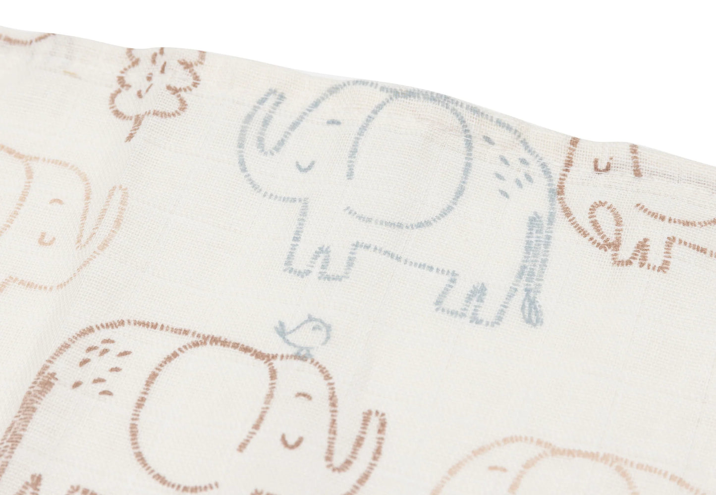 Lange Gaze de Coton Small 70x70cm - Elephant Tales - 3 Unités
