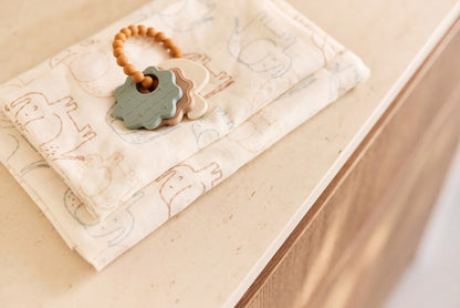Lange Gaze de Coton Small 70x70cm - Elephant Tales - 3 Unités
