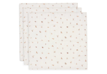 Lange Gaze de Coton Small 70x70cm - Animal Friends - 3 Unités
