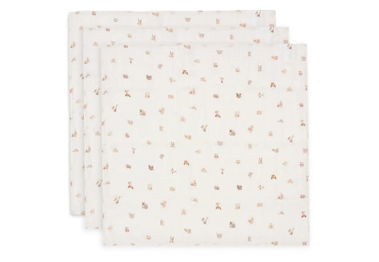 Lange Gaze de Coton Small 70x70cm - Animal Friends - 3 Unités