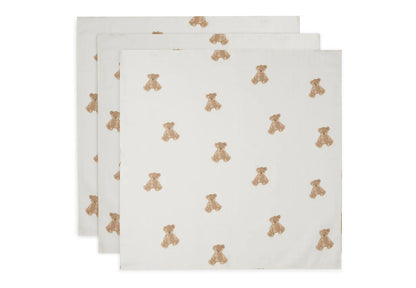 Lange Gaze de Coton  70x70cm - Teddy Bear - 3 Unités