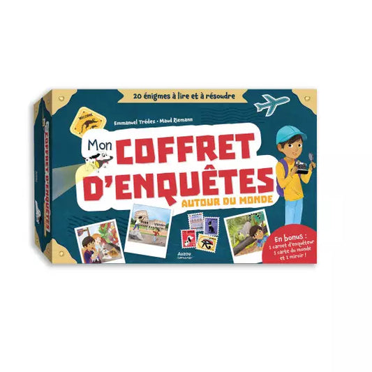 Mon coffret d'enquêtes autour du monde - 20 Enigmes à lire et à résoudre