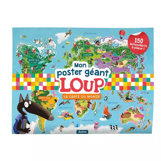 Mon poster géant loup - La carte du monde