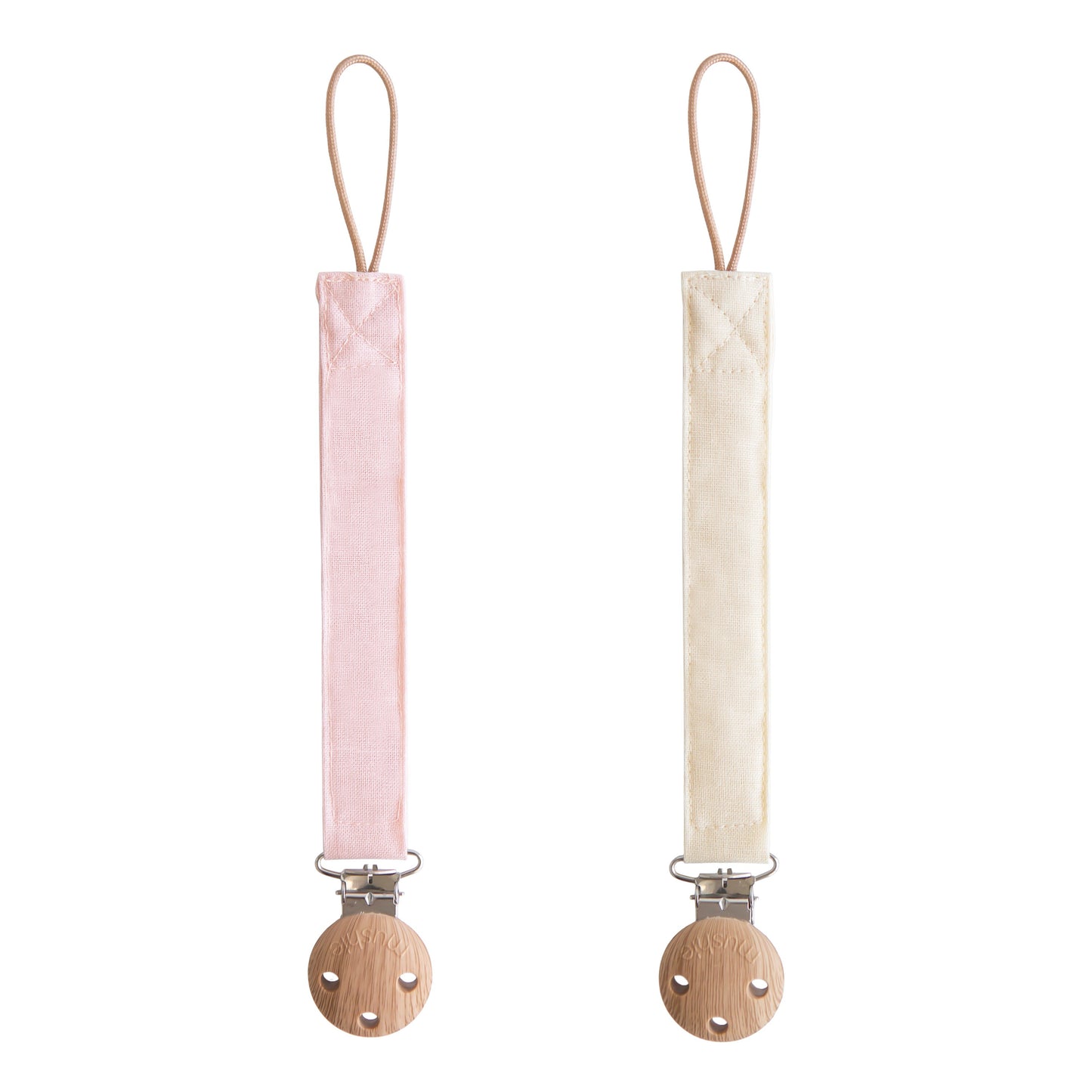 Lot 2 attaches-tétines en lin (2 variantes)