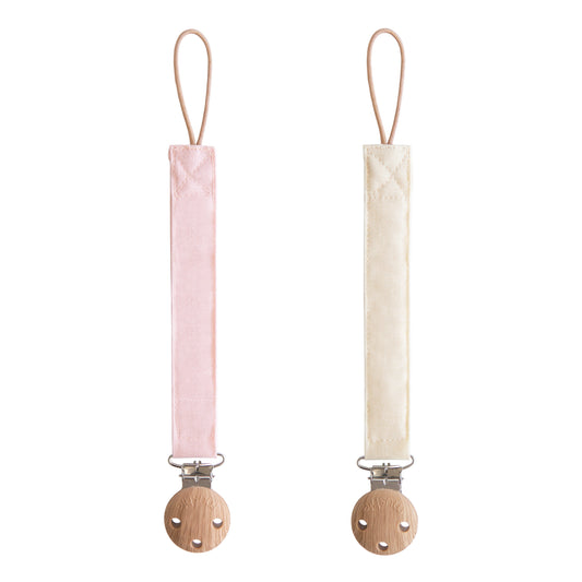 Lot 2 attaches-tétines en lin (2 variantes)