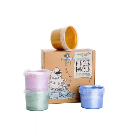 Coffret 4 pots de peinture au doigts - Cristal