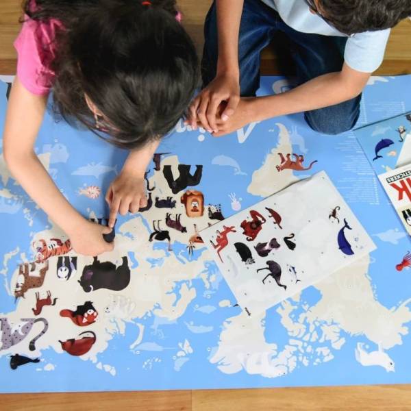 Poster XXL + Stickers - Animaux du Monde