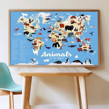 Poster XXL + Stickers - Animaux du Monde