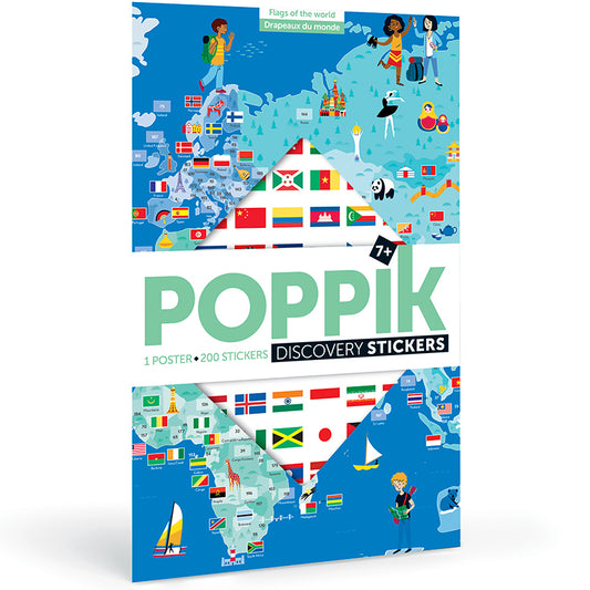 Poster XXL + Stickers - Drapeaux du Monde