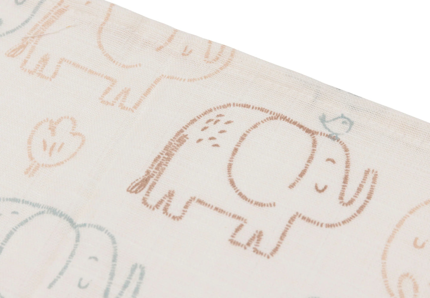 Serviette Gaze de Coton 31x31cm - Elephant Tales - 3 Unités