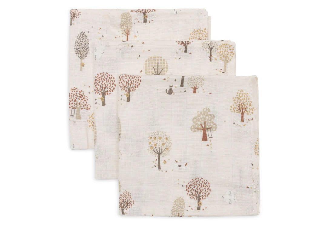 Serviette Gaze de Coton 31x31cm - Tiny Park - 3 Unités
