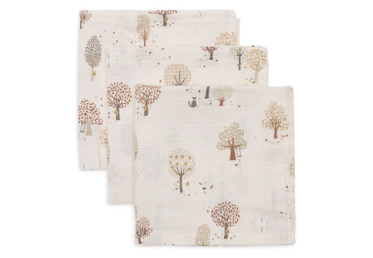 Serviette Gaze de Coton 31x31cm - Tiny Park - 3 Unités